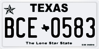 TX license plate BCE0583