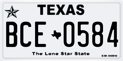 TX license plate BCE0584