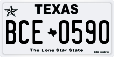 TX license plate BCE0590