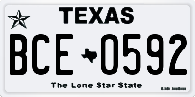 TX license plate BCE0592