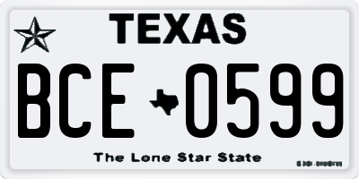TX license plate BCE0599
