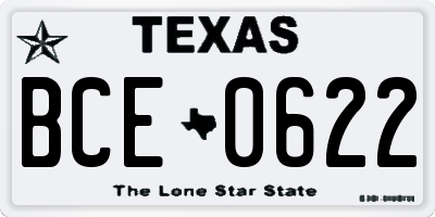 TX license plate BCE0622