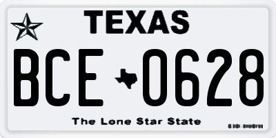 TX license plate BCE0628