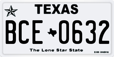 TX license plate BCE0632