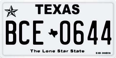 TX license plate BCE0644