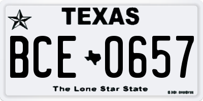 TX license plate BCE0657