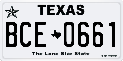 TX license plate BCE0661