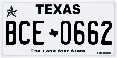 TX license plate BCE0662