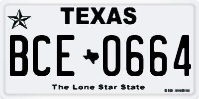 TX license plate BCE0664