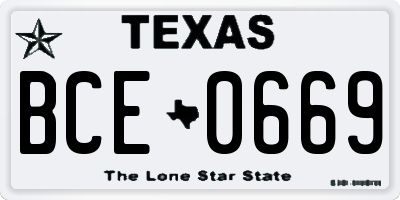 TX license plate BCE0669