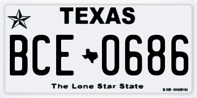 TX license plate BCE0686