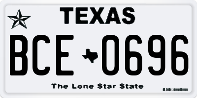 TX license plate BCE0696