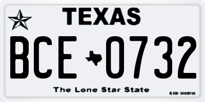TX license plate BCE0732