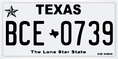 TX license plate BCE0739