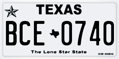 TX license plate BCE0740