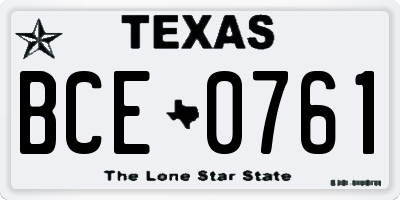 TX license plate BCE0761