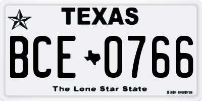 TX license plate BCE0766