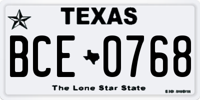 TX license plate BCE0768