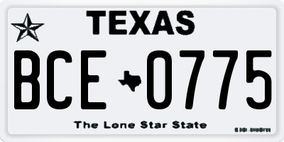 TX license plate BCE0775