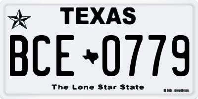 TX license plate BCE0779