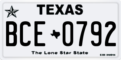 TX license plate BCE0792