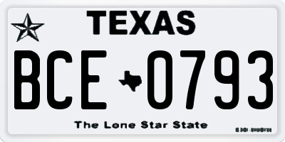 TX license plate BCE0793