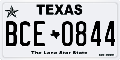 TX license plate BCE0844