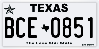 TX license plate BCE0851