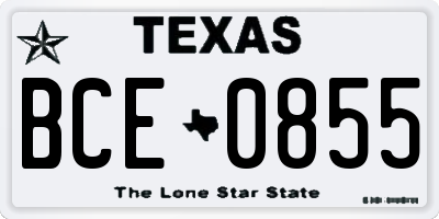 TX license plate BCE0855
