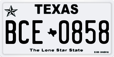 TX license plate BCE0858