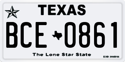 TX license plate BCE0861