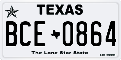 TX license plate BCE0864