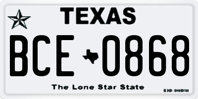 TX license plate BCE0868