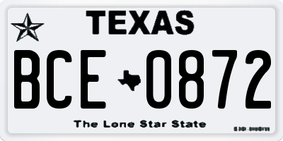 TX license plate BCE0872