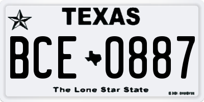 TX license plate BCE0887