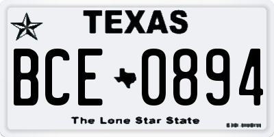 TX license plate BCE0894