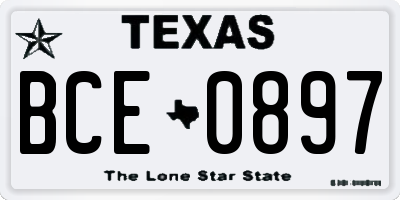 TX license plate BCE0897