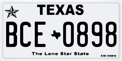 TX license plate BCE0898