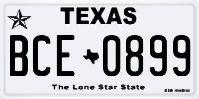 TX license plate BCE0899