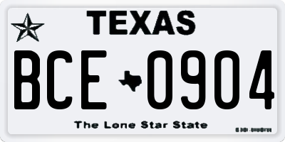 TX license plate BCE0904