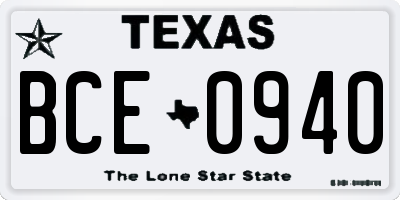 TX license plate BCE0940