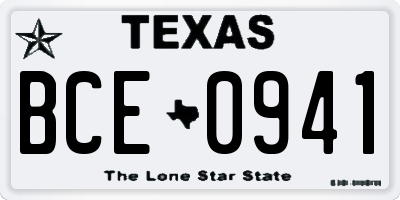 TX license plate BCE0941