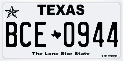 TX license plate BCE0944