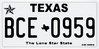 TX license plate BCE0959
