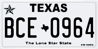 TX license plate BCE0964