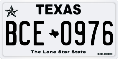 TX license plate BCE0976