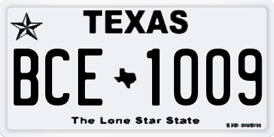 TX license plate BCE1009