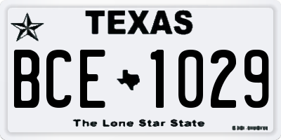 TX license plate BCE1029