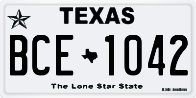 TX license plate BCE1042