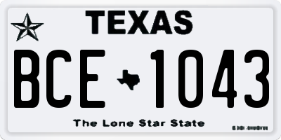TX license plate BCE1043